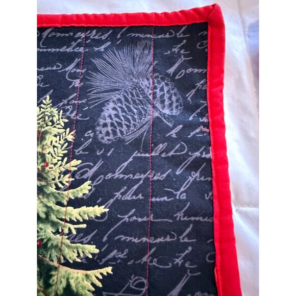 4 Handcrafted Quilted Carte Postel French Country Christmas Placemats Tree - Picture 6 of 15